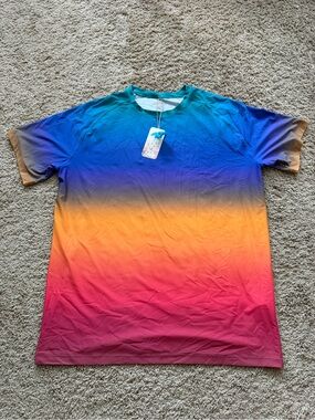 Johnny Was Men’s Campsis Short Sleeve Surf Shirt Ombré Size Medium NWT